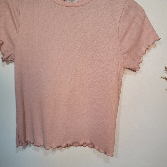 NEW pink Gaze crop top frilly Size medium - Picture 3 of 8